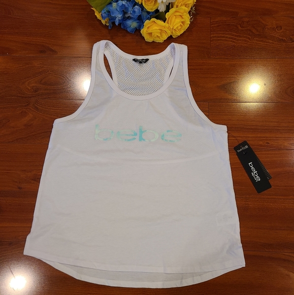 bebe | Tops | Bebe White Tank Top Medium | Poshmark